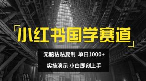 小红书国学赛道，无脑粘贴复制，单日1K，实操演示，小白即刻上手-KJ分享