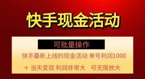 快手新活动项目！单账号利润1000+ 非常简单【可批量】（项目介绍＋项目…-KJ分享