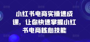 小红书电商实操速成课，让你快速掌握小红书电商核心技能-KJ分享