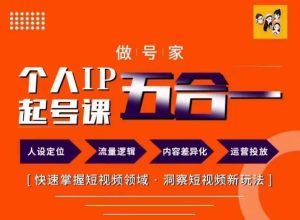 做号家的个人IP起号方法,快去掌握短视频领域,洞察短视频新玩法,68节完整-KJ分享