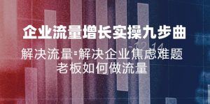 企业流量增长实战九步曲，解决流量=解决企业焦虑难题，老板如何做流量-KJ分享