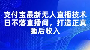 支付宝最新无人直播技术，日不落直播间，打造正真睡后收入-KJ分享
