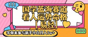 国学蓝海赋能赛道，零基础学习，手把手教学独一份新手小白月入1W+-KJ分享