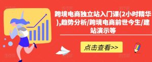 跨境电商独立站入门课(2小时精华),趋势分析/跨境电商前世今生/建站演示等-KJ分享