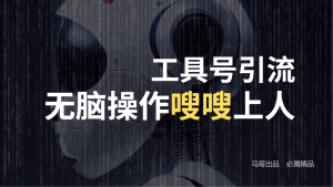 工具号高效引流法，嗖嗖上人，日引1000+，直接搬运，无脑操作-KJ分享