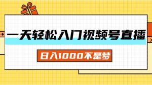 一天入门视频号直播带货，日入1000不是梦-KJ分享