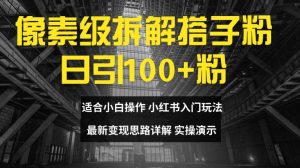 像素级拆解搭子粉，日引100+，小白看完可上手，最新变现思路详解-KJ分享