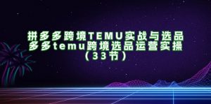 拼多多跨境TEMU实战与选品,多多temu跨境选品运营实操(33节)-KJ分享