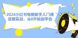 2024小红书电商新手入门课,店群实战,从0开始到学会(31节)-KJ分享