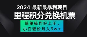 2024最新里程积分兑换机票，手机操作小白轻松月入5万++-KJ分享