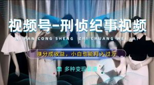 利用刑侦纪实视频，赚视频号分成计划收益，操作简单，新手小白轻松月入过万【揭秘】-KJ分享