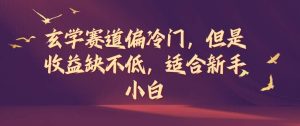 玄学赛道偏冷门，但是收益缺不低，适合新手小白【揭秘】-KJ分享