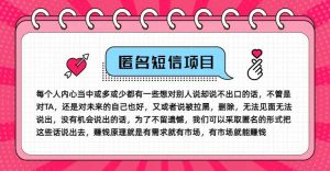 冷门小众赚钱项目，匿名短信，玩转信息差，月入五位数【揭秘】-KJ分享