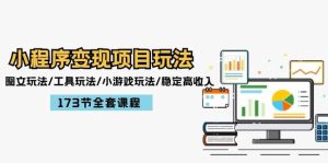 小程序变现项目玩法:图文玩法/工具玩法/小游戏玩法/稳定高收入/173节课程-KJ分享
