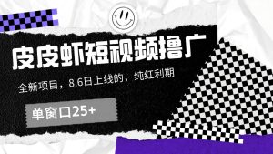 皮皮虾短视频撸广，单窗口收益25+！-KJ分享
