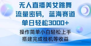 快手无人直播美女跳舞，轻松日入3000+，流量密码，蓝海赛道，上手简单…-KJ分享