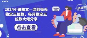 2024小说推文—混剪每天稳定三位数,每月稳定五位数大佬分享-KJ分享