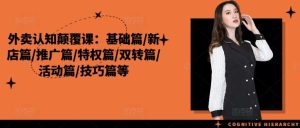 外卖认知颠覆课:基础篇/新店篇/推广篇/特权篇/双转篇/活动篇/技巧篇等-KJ分享