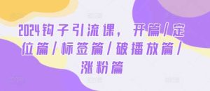 2024钩子引流课,开篇/定位篇/标签篇/破播放篇/涨粉篇-KJ分享