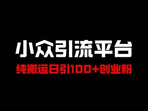 冷门引流平台,纯搬运日引100+高质量年轻创业粉!-KJ分享