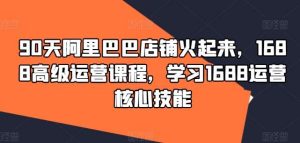 90天阿里巴巴店铺火起来，1688高级运营课程，学习1688运营核心技能-KJ分享