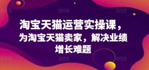 淘宝天猫运营实操课,为淘宝天猫卖家,解决业绩增长难题-KJ分享