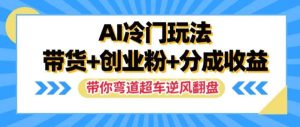 AI冷门玩法,带货+创业粉+分成收益,带你弯道超车,实现逆风翻盘【揭秘】-KJ分享
