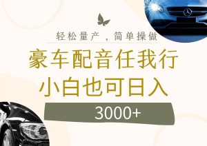不为人知的暴力小项目,豪车配音,日入3000+-KJ分享