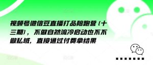 视频号微信豆直播打品陪跑营(十三期)，‮做不‬自‮流然‬冷‮动启‬也不不做私域，‮接直‬通‮付过‬费拿结果-KJ分享