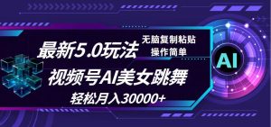 视频号5.0最新玩法，AI美女跳舞，轻松月入30000+-KJ分享
