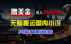 最新撸美金项目，搬运国内小说爽文，只需复制粘贴，稿费月入2500+美金…-KJ分享