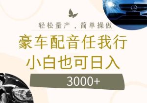 不为人知的暴力小项目,豪车配音,日入几张【揭秘】-KJ分享