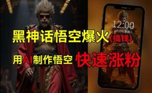 黑神话悟空爆火，已有人利用这波热点变现几十万，普通人也可用AI蹭上这波热度搞钱，有多重变现方法-KJ分享