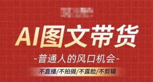 AI图文带货流量新趋势，普通人的风口机会，不直播/不拍摄/不露脸/不剪辑，轻松实现月入过万-KJ分享