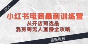 2024小红书电商暴利训练营:从开店到选品,混剪到无人直播全攻略-KJ分享