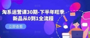 淘系运营课30期-下半年旺季新品从0到1全流程-KJ分享