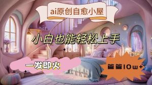 ai原创治愈小屋,小白也能轻松上手,一发即火,篇篇10w+【揭秘】-KJ分享