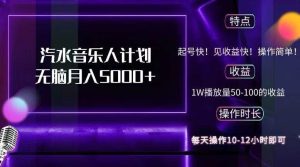 抖音汽水音乐人计划无脑月入5000+-KJ分享