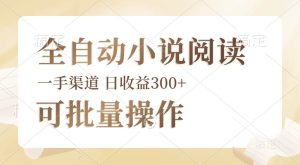 全自动小说阅读，纯脚本运营，可批量操作，时间自由，小白轻易上手，日…-KJ分享