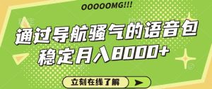 骚气的导航语音包，自用的同时还可以作为项目操作，月入8000+-KJ分享