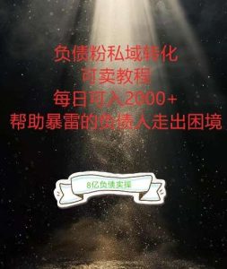 负债粉掘金计划，帮助负债者解决问题，债务规划，债务重组，最好的变现方式【揭秘】-KJ分享