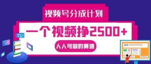 视频号分成一个视频挣2500+,全程实操AI制作视频教程无脑操作-KJ分享