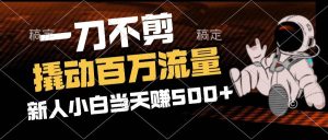 2分钟一个作品，一刀不剪，撬动百万流量，新人小白刚做就赚500+-KJ分享
