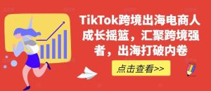 TikTok跨境出海电商人成长摇篮,汇聚跨境强者,出海打破内卷-KJ分享