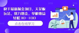 快手最新掘金项目，天花板玩法，暴力撸金，单机收益轻松30-100-KJ分享