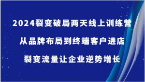 2024裂变破局两天线上训练营-从品牌布局到终端客户进店，裂变流量让企业逆势增长-KJ分享
