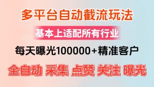 小红书抖音视频号最新截流获客系统，全自动引流精准客户【日曝光10000+…-KJ分享