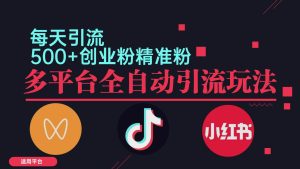 小红书抖音视频号截流自热全平台引流打法，全自动引流【日引2000+精准…-KJ分享