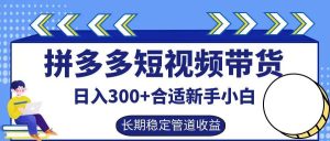 拼多多短视频带货日入300+，实操账户展示看就能学会-KJ分享