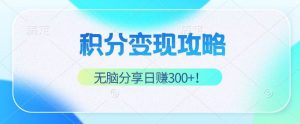 积分变现攻略 带你实现稳健睡后收入,只需无脑分享日赚300+-KJ分享